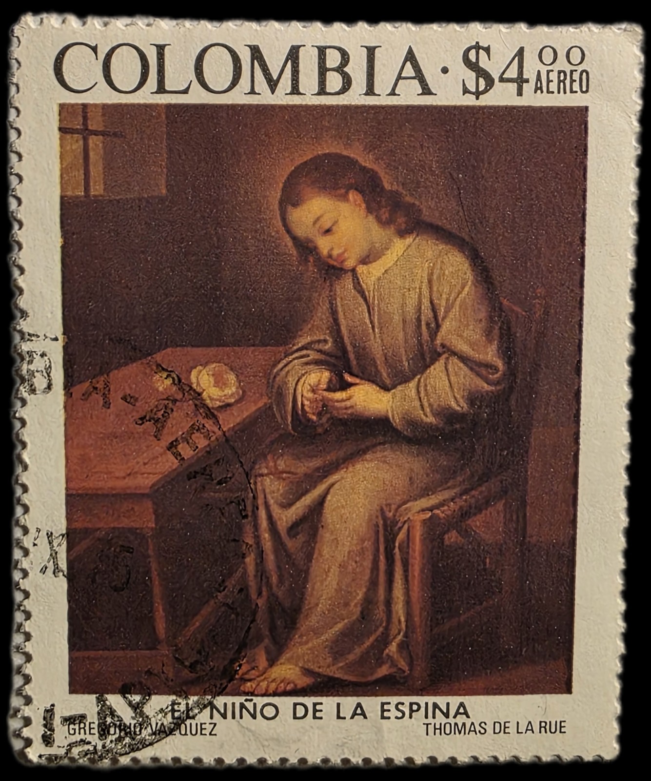 Colombia 1975, El Nino de la Espina, 4 Pesos Used Stamp, Sc-#C617, FREE SHIPPING