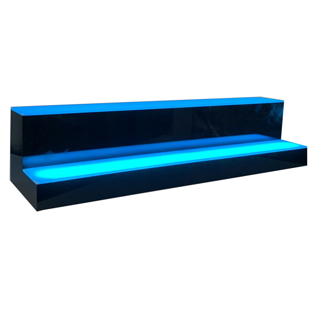 LED Lighted Liquor Bottle Display Shelf Bar Stand Wine Bottle Stand 80CM 2-Layer