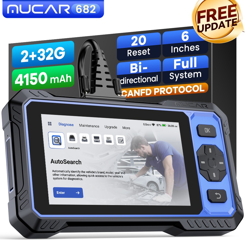 MUCAR 682 AI Diagnostic Tool OBD2 Scanner CANFD & FCA Bidirectional All System