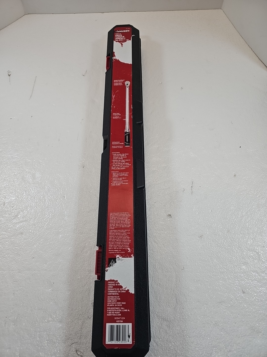 Husky 1/2" Drive Torque Wrench, 50-250 ft/lbs