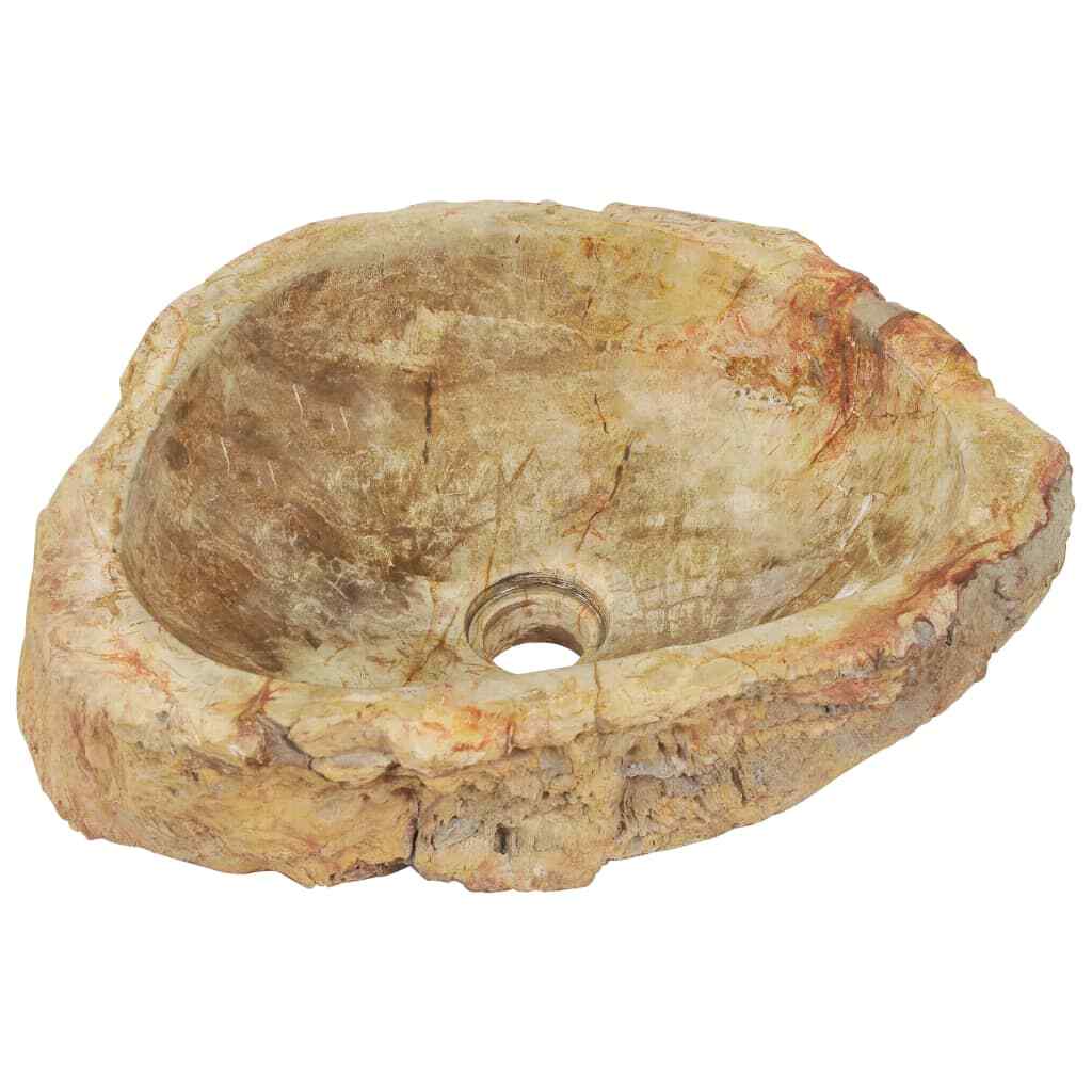 Sink 17.7"x13.8"x5.9" Fossil Stone Cream Bathroom Natural Stone Basin vidaXL