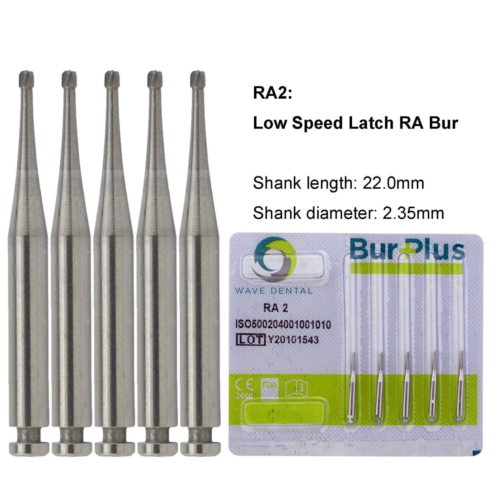 WAVE Dental Round Latch Carbide Bur RA 1 2 3 4 5 6 7 8 Midwest LA For Slow Speed