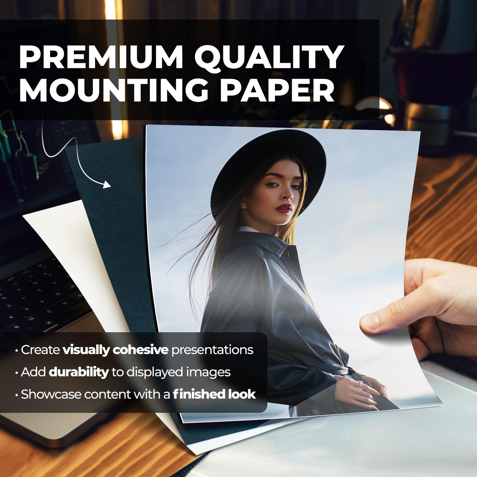 Art Portfolio 8.5x11 Folder (Ruby), Black Mounting Paper, Portfolio Binder fo...