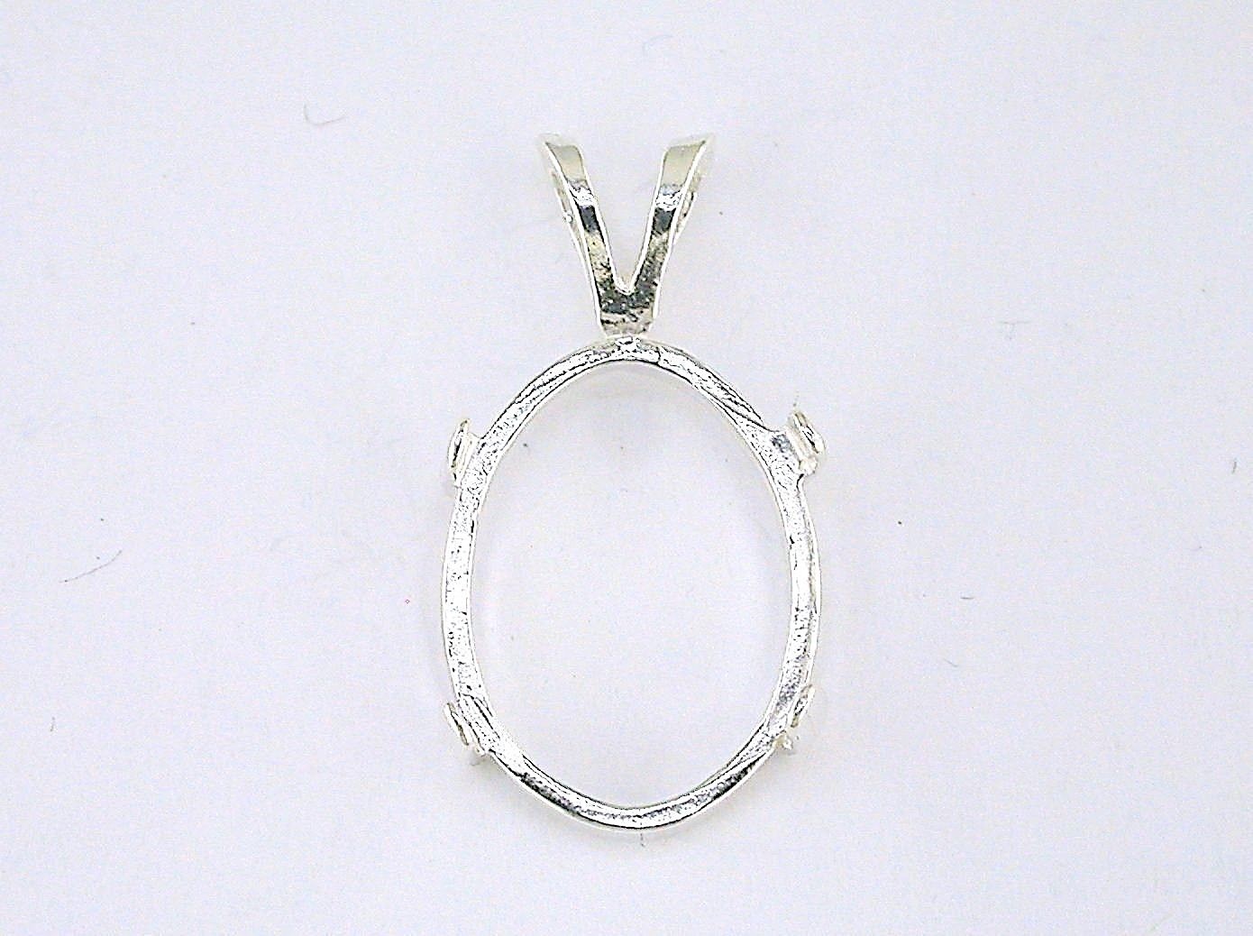 Oval Cabochon Pendant Setting Sterling Silver