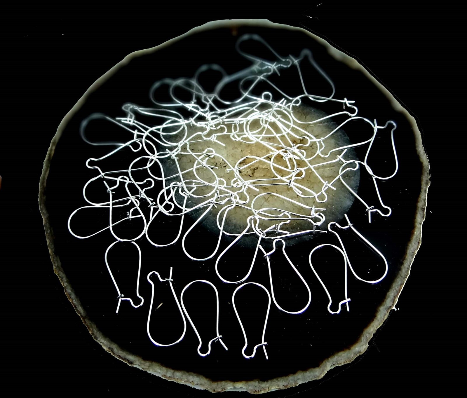 50 Silver Plated Kidney Interchangeable Ear Wire Earrings Hooks 25x12mm