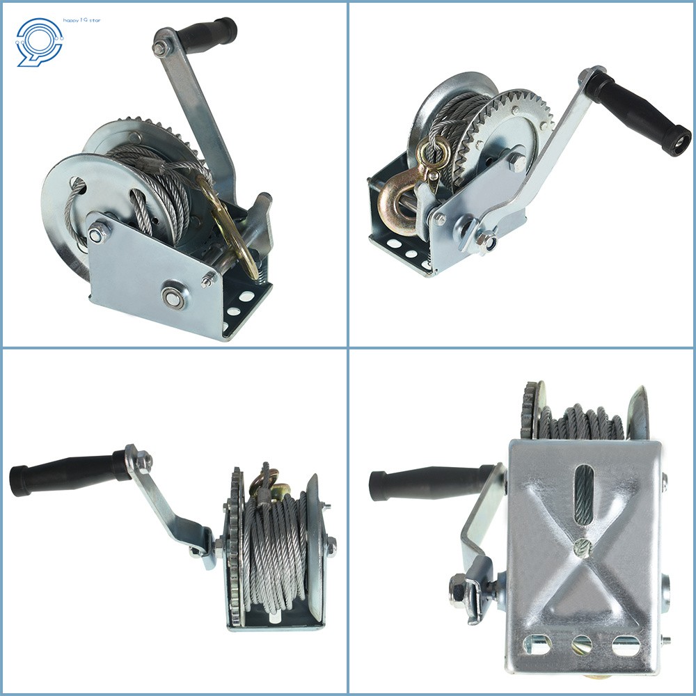 Hand Winch Boat Winch 1500lbs Two-Way Adjustable With 10m (32ft) Cable Manual