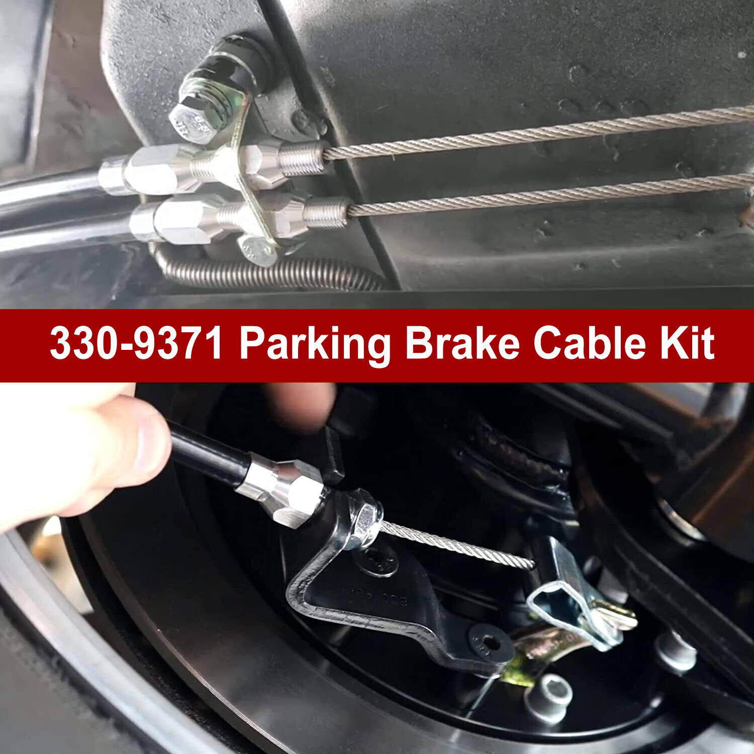 330-9371 Universal Rear Disc/Drum Emergency Parking Brake Cable Kit E-Brake Set