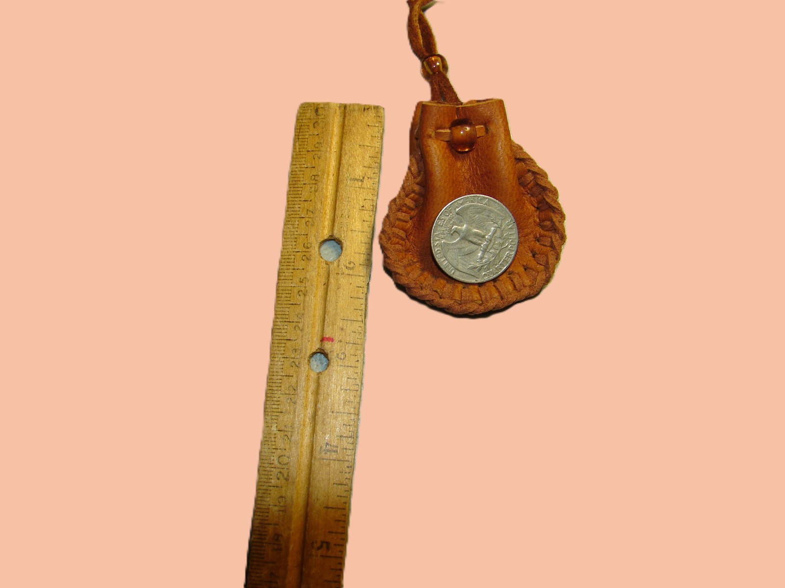 Deerskin Leather Medicine Bag, Native American Style Necklace Pouch, 2 "