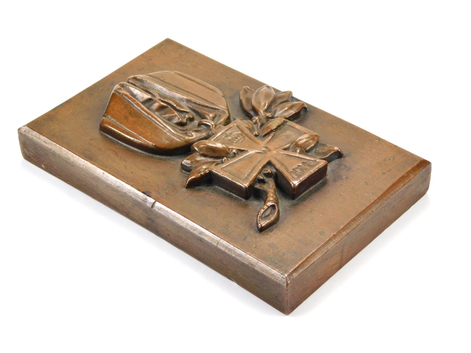 German Germany WW1 Iron Cross Commemorative Paper Weight Plaque Military Decor