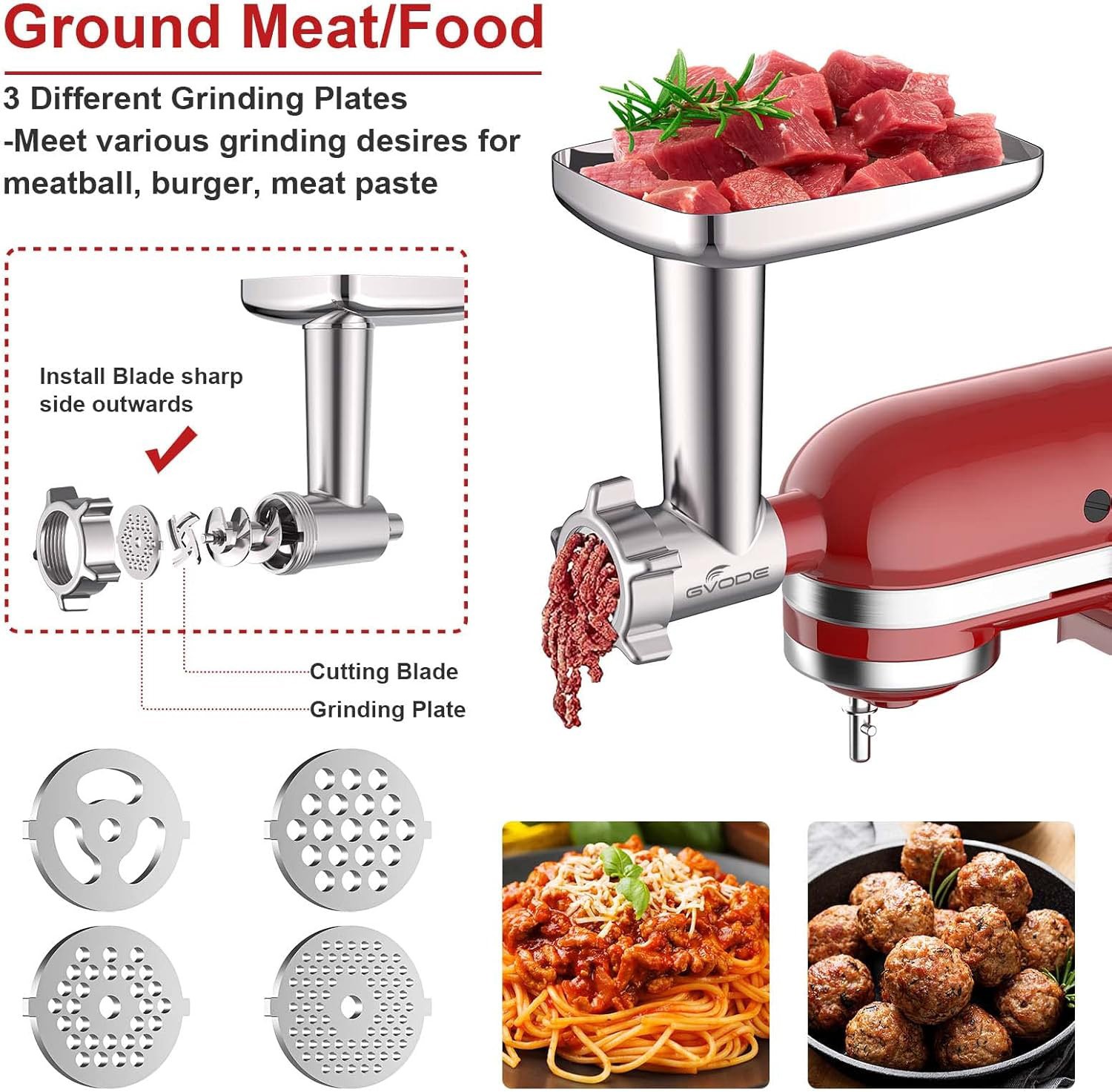 Meat Grinder Attachment for KitchenAid Stand Mixer Food Grinder for Kitchen Aid