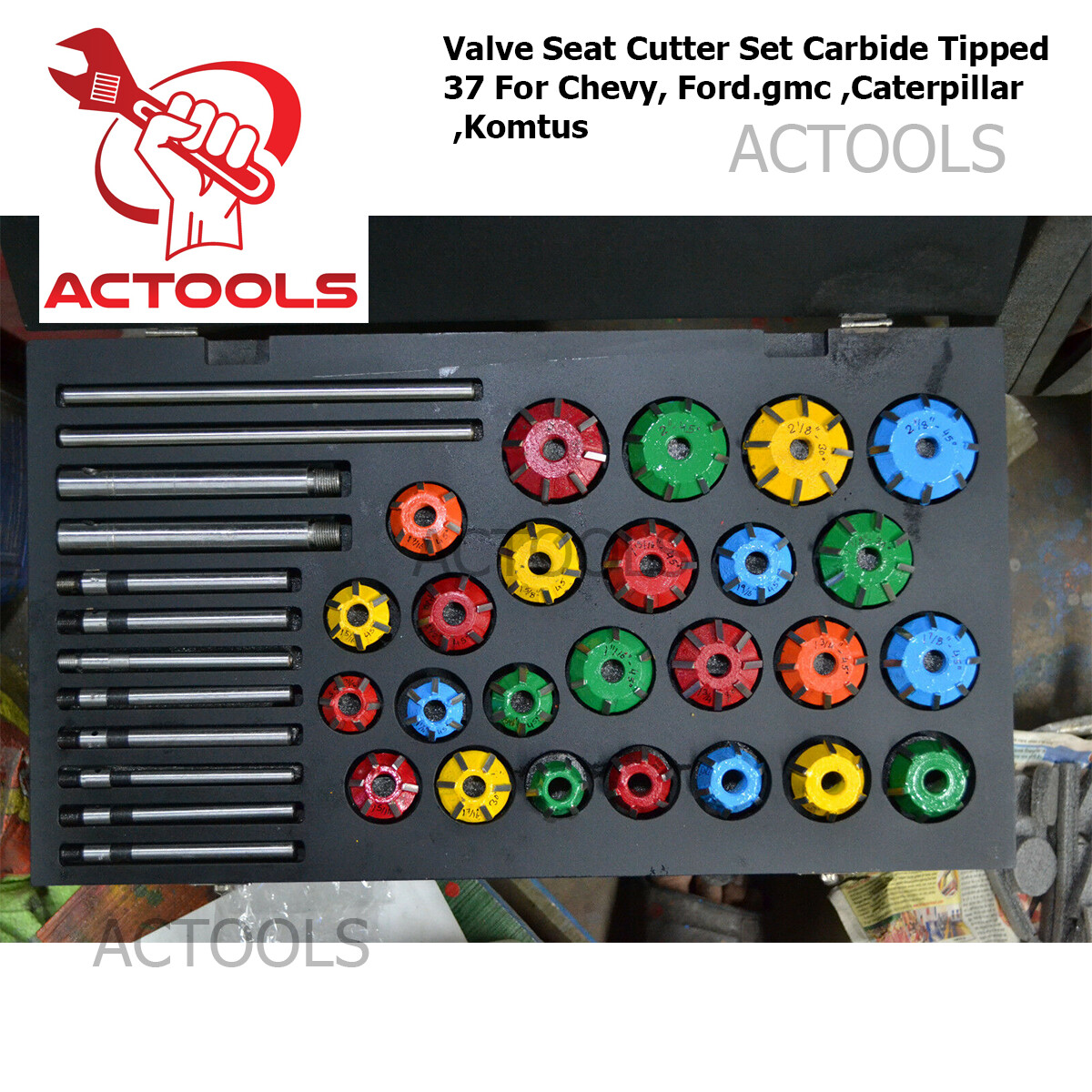 Valve Seat Cutter Set Carbide Tipped 37 For Chevy, Ford.gmc ,Caterpillar ,Komtus
