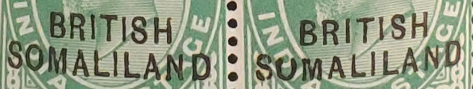 BRITISH SOMALILAND 1903. ED 7th. ERROR! ½a with "SUMALILAND" ovpt in pair. MUH.
