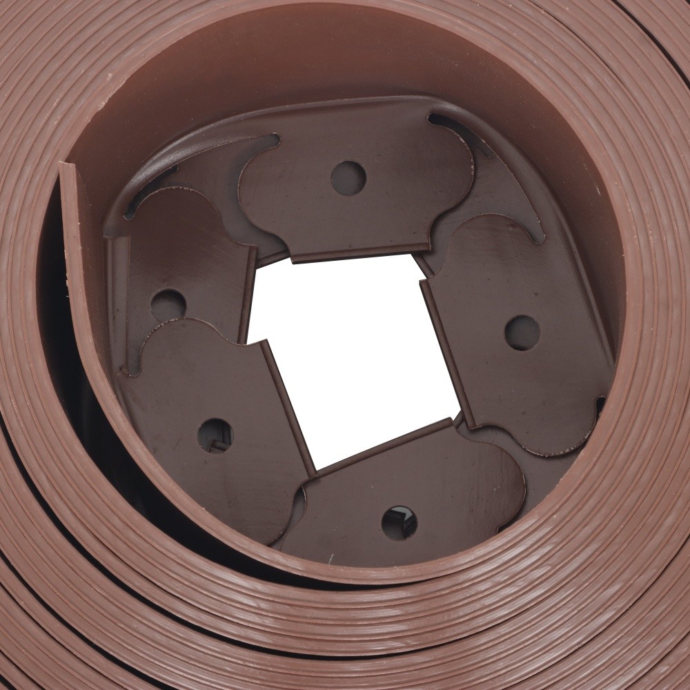 66FT 4” No Dig Lawn Border L-shaped Brown Garden Edging Kit W/ 60 Spike Plastic