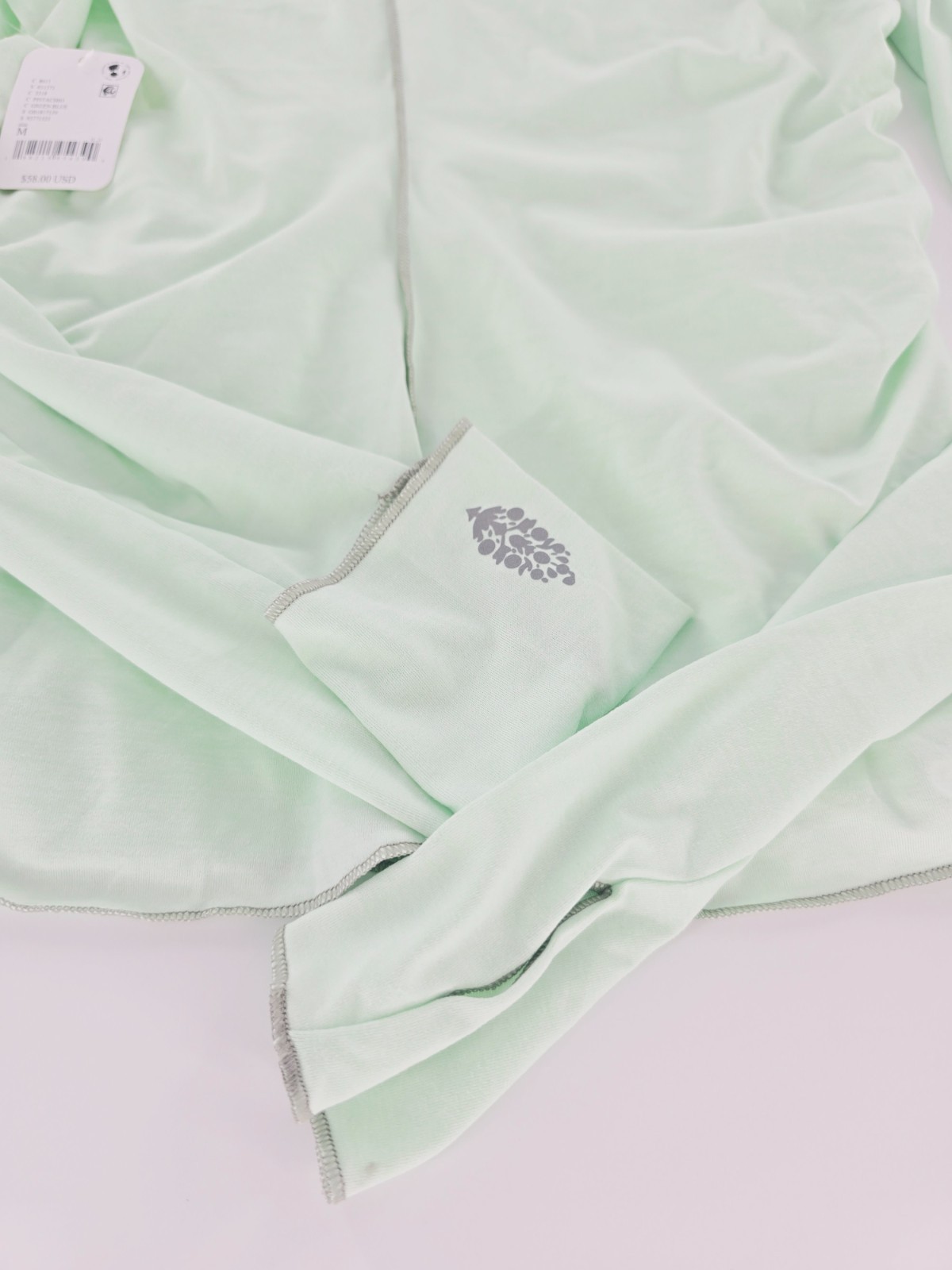 Free People FP Movement Right On Run Long Sleeve Shirt Green Blue Size Medium M