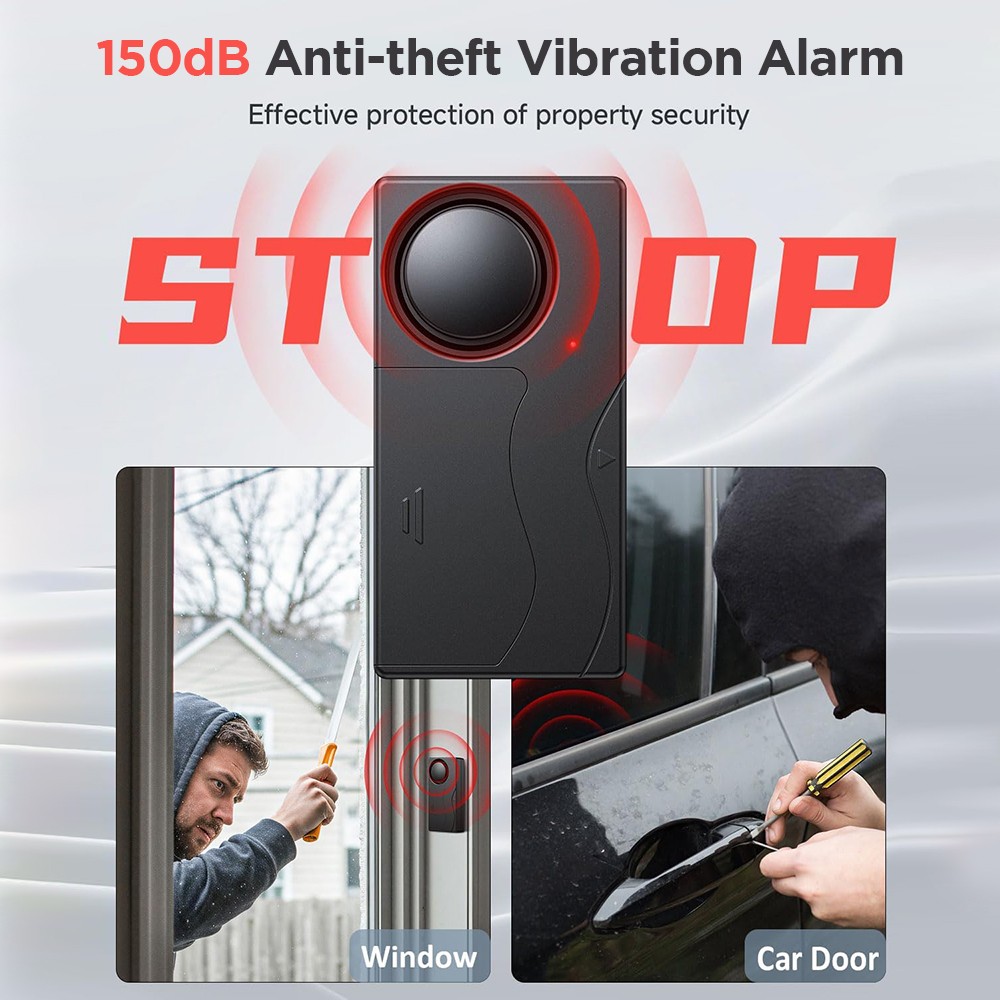Loud 150dB Wireless Anti-Theft Vibration Motorcycle Bicycle Bike Alarm Security~