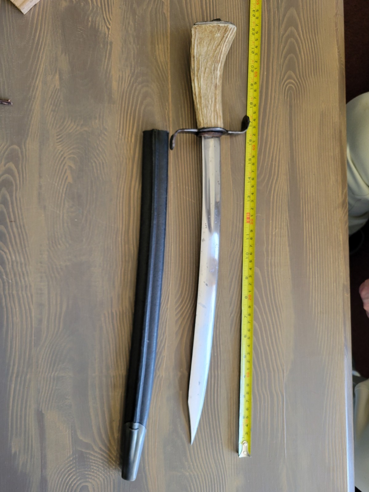 Custom Made Civil War Style Short Sword with Sheath, Used