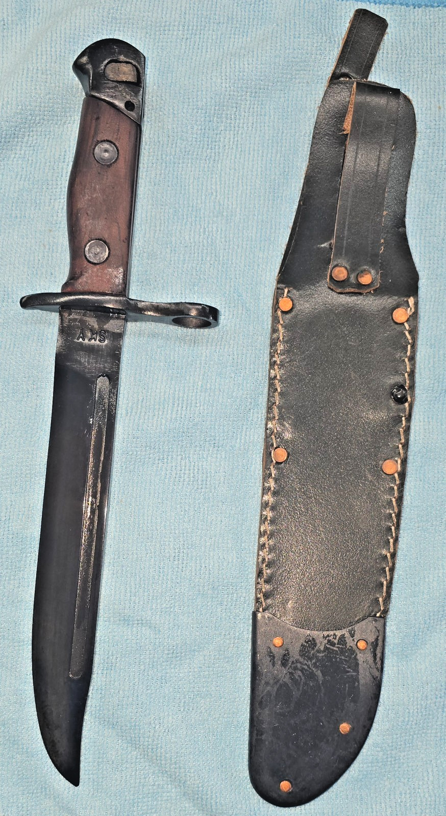 FINNISH M39 MOSIN NAGANT BAYONET MARKED SKY REPRODUCTION MILITARY with Scabbard