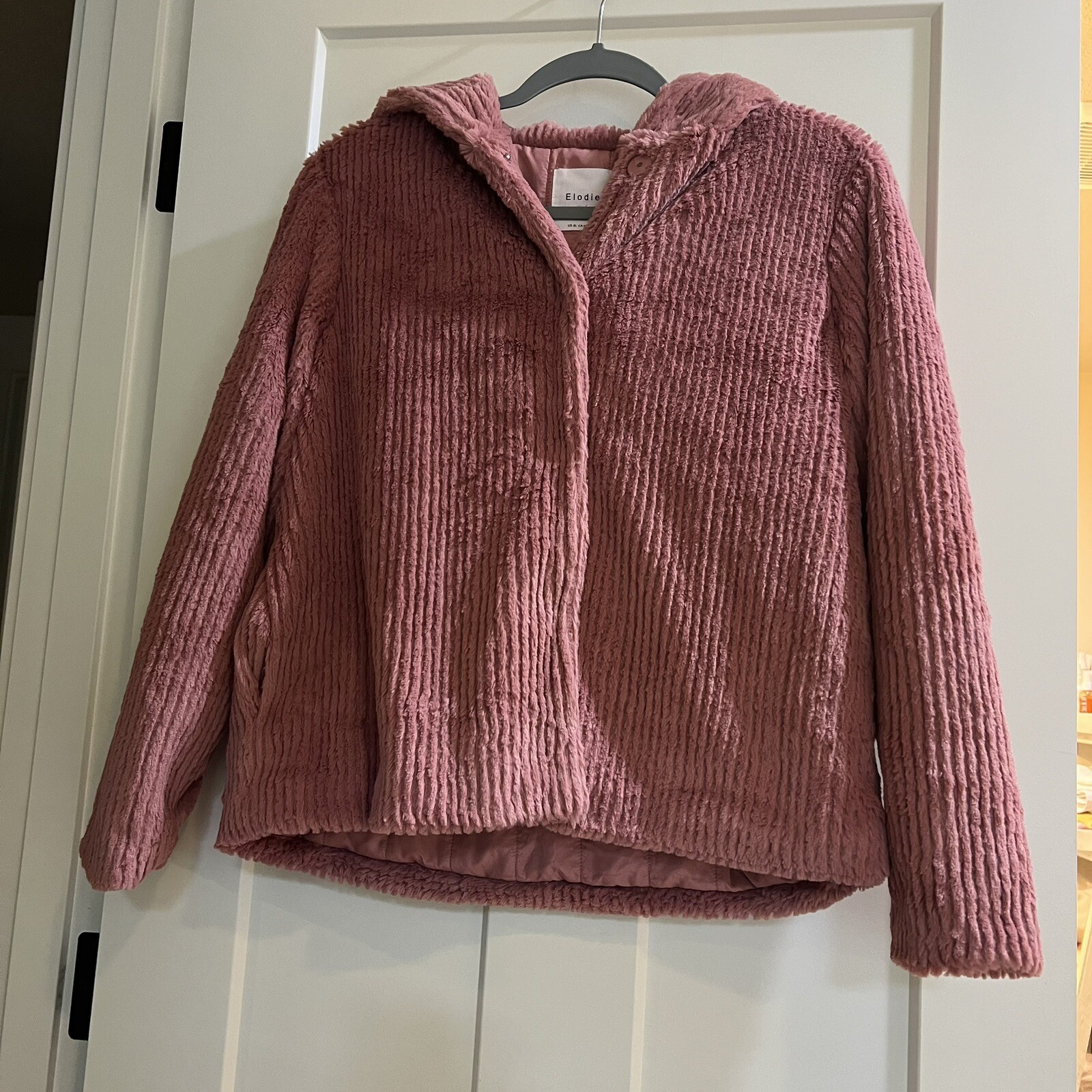 Elodie NWT Faux Fur Hooded Jacket Girl Size XL, Fluffy Mauve Kid Coat