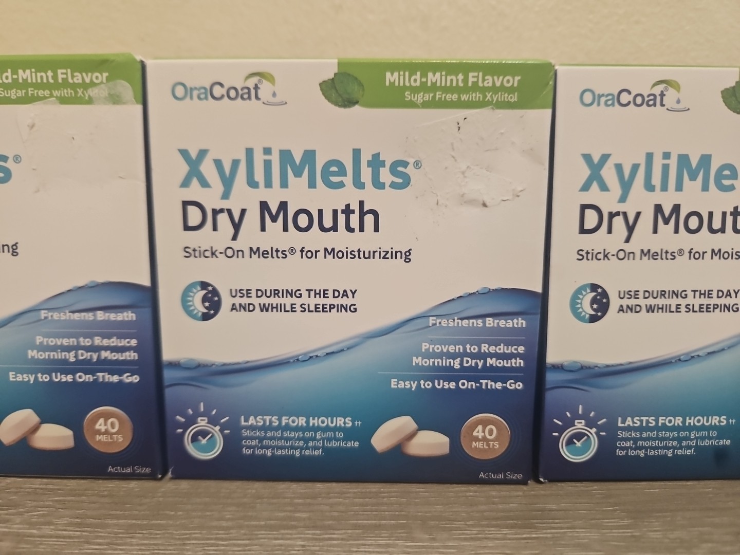 Lot Of 3 Oracoat XyliMelts for Dry Mouth Night / Day - Moisturizing 10/28