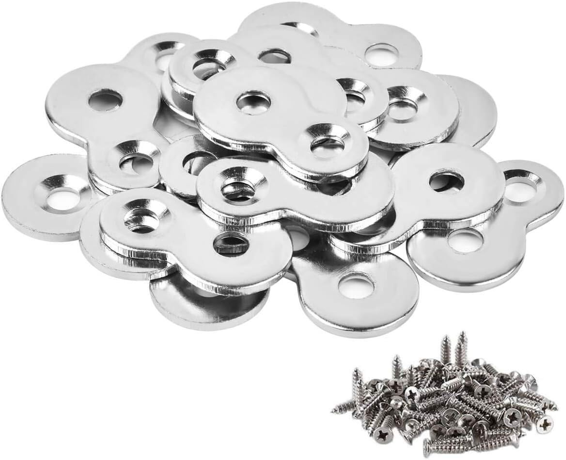 20 Pack Figure 8 Steel Desk Top Fastener Clip - Heavy Duty Figure-Eight