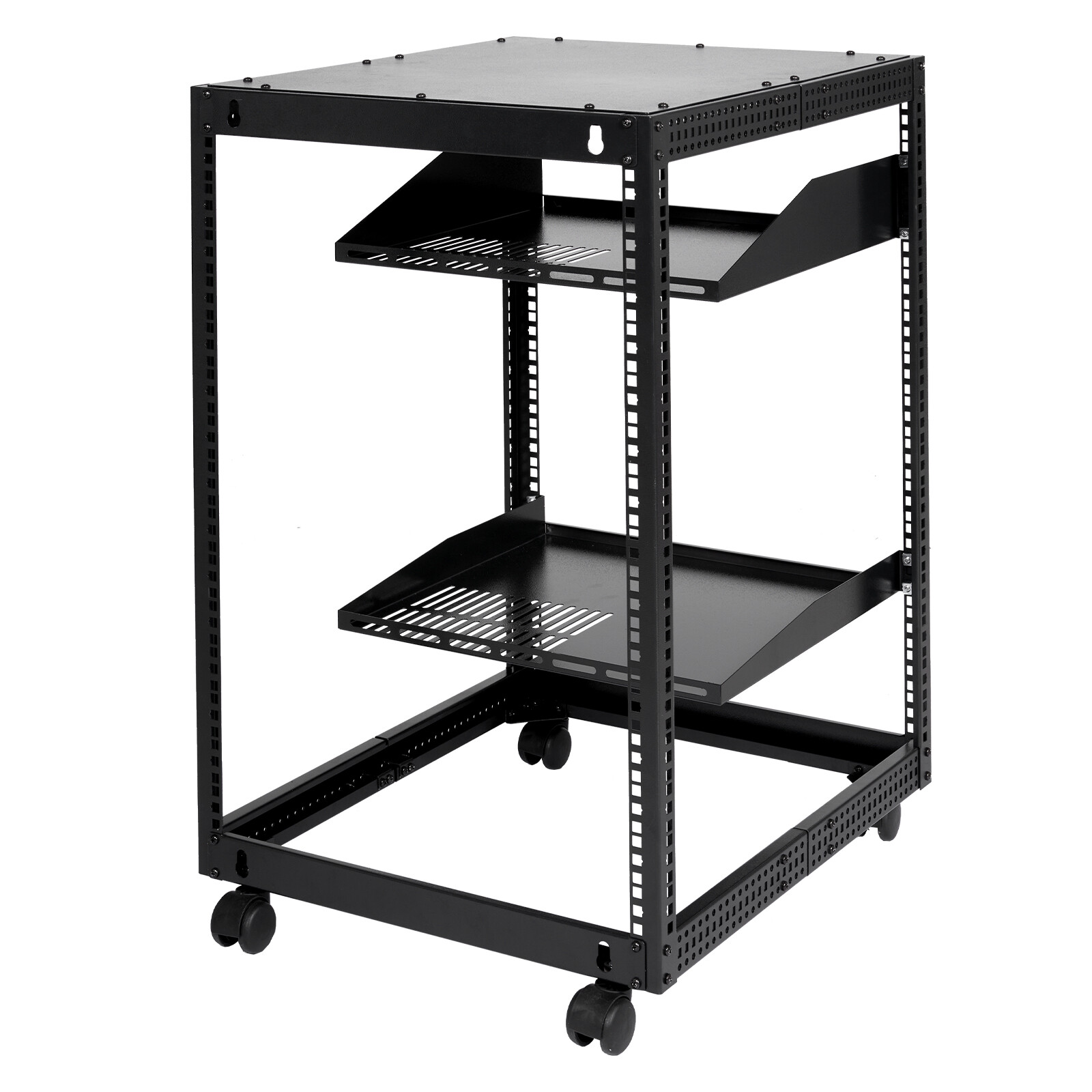 VEVOR 15U 4 Post Open Frame Server Rack Network Enclosure 23''-40'' Adjustable