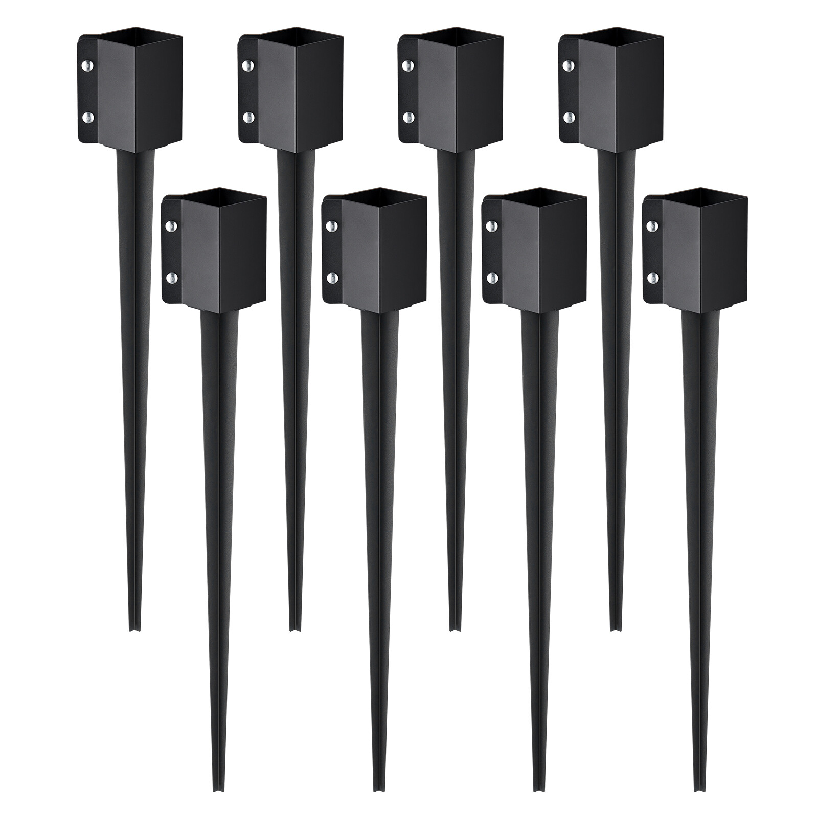 Fence Post Anchor Ground Spike 8 Pack 36 x 4 x 4 In Metal Fence Stakes