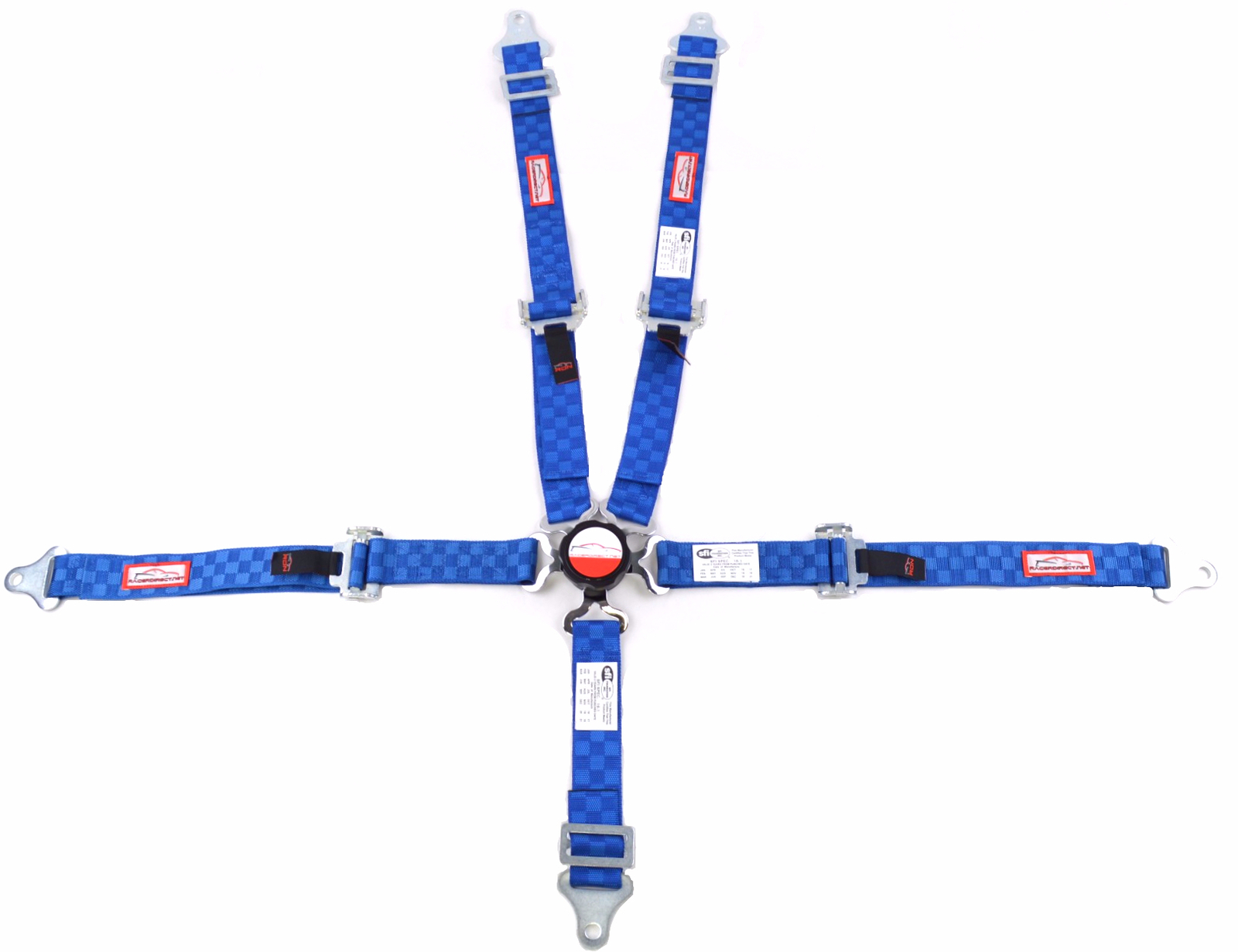 QUARTER MIDGET RACING HARNESS 5 POINT 2" SFI 16.1 CAM LOCK BLUE CHECKERBOARD