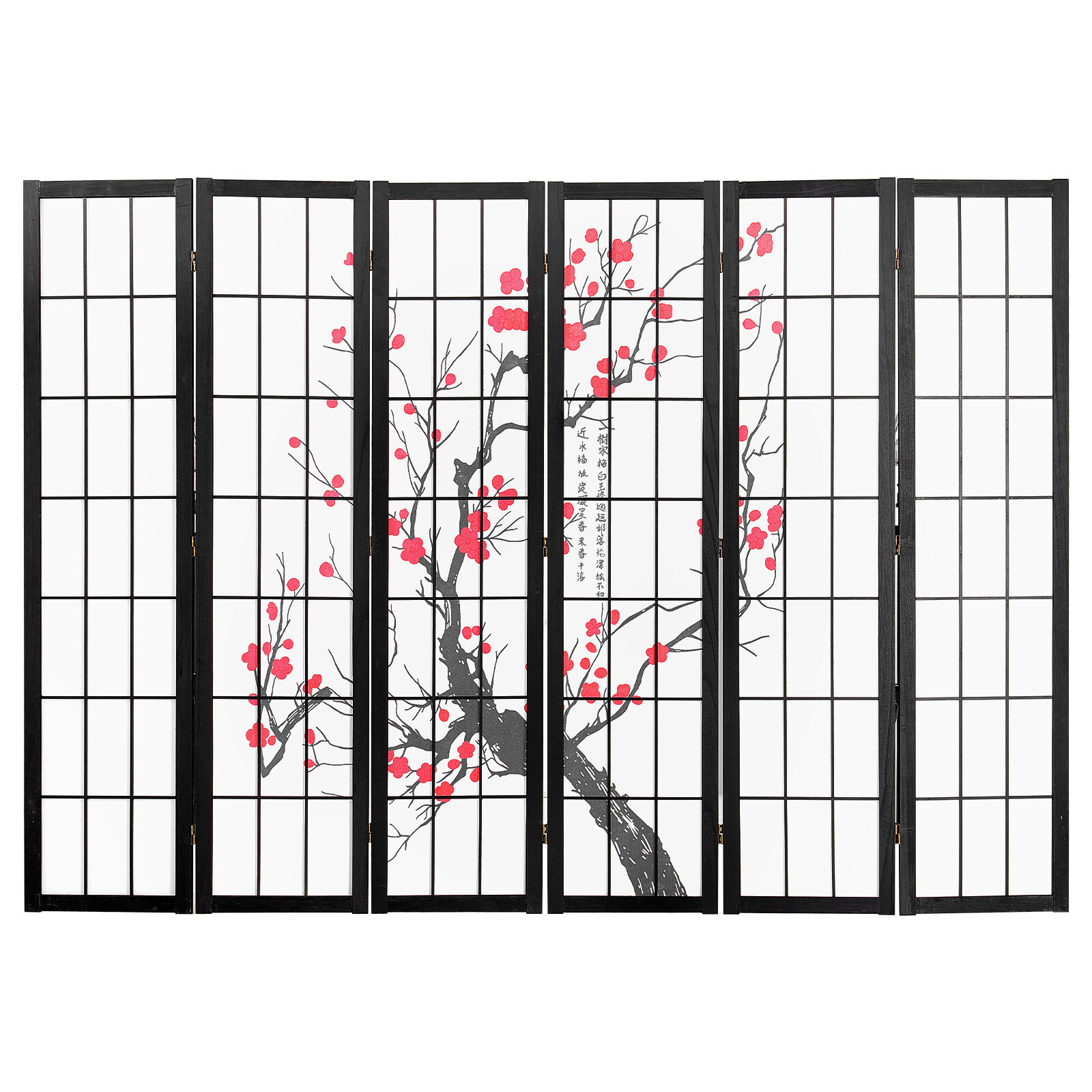 VEVOR Room Divider Japanese Room Screen Divider 6 Panel for Room Separation