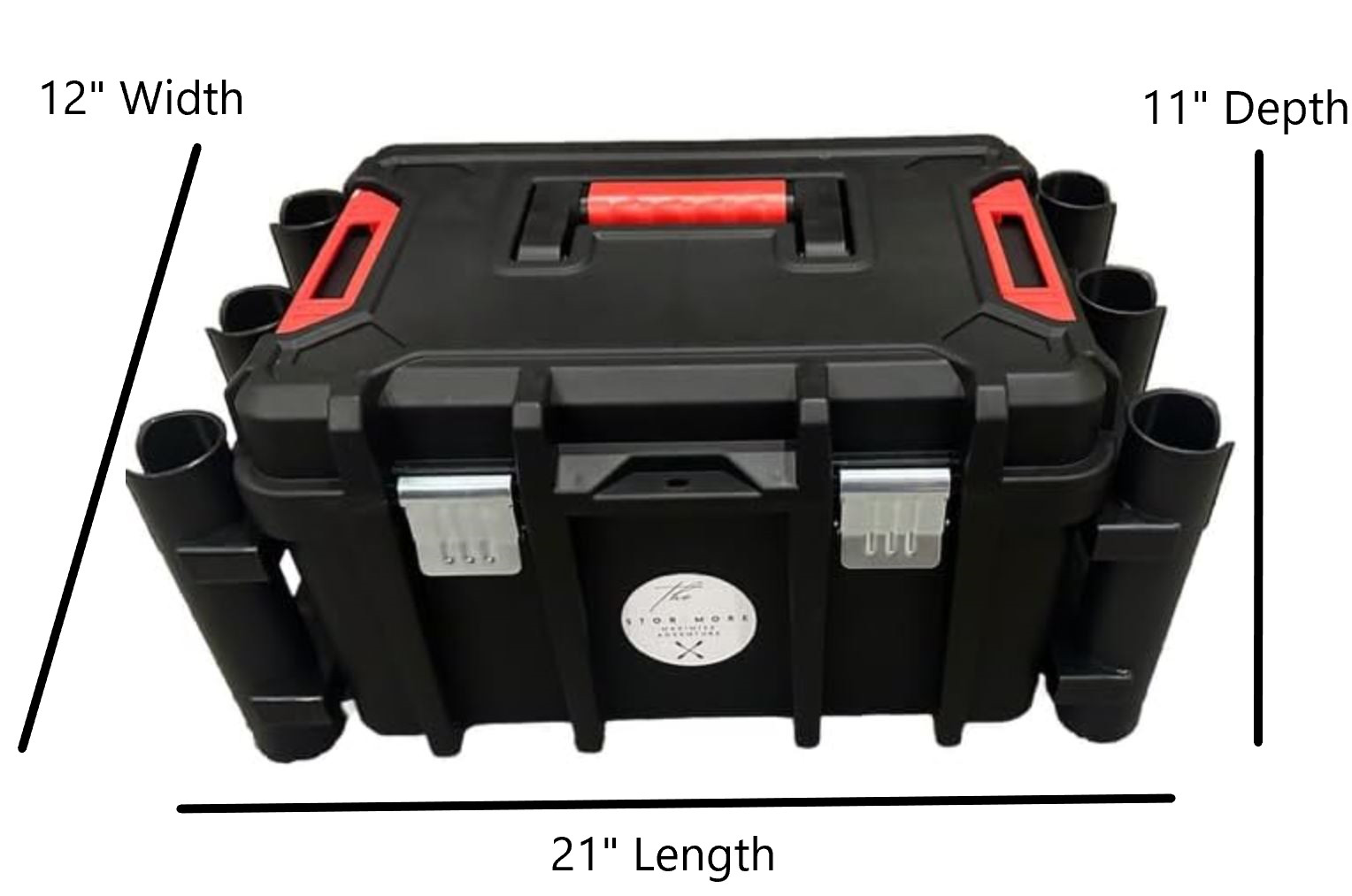 Kayak Fishing Crate -6 Integrated Rod Pole Holders, Tackle Box Storage, Lockable