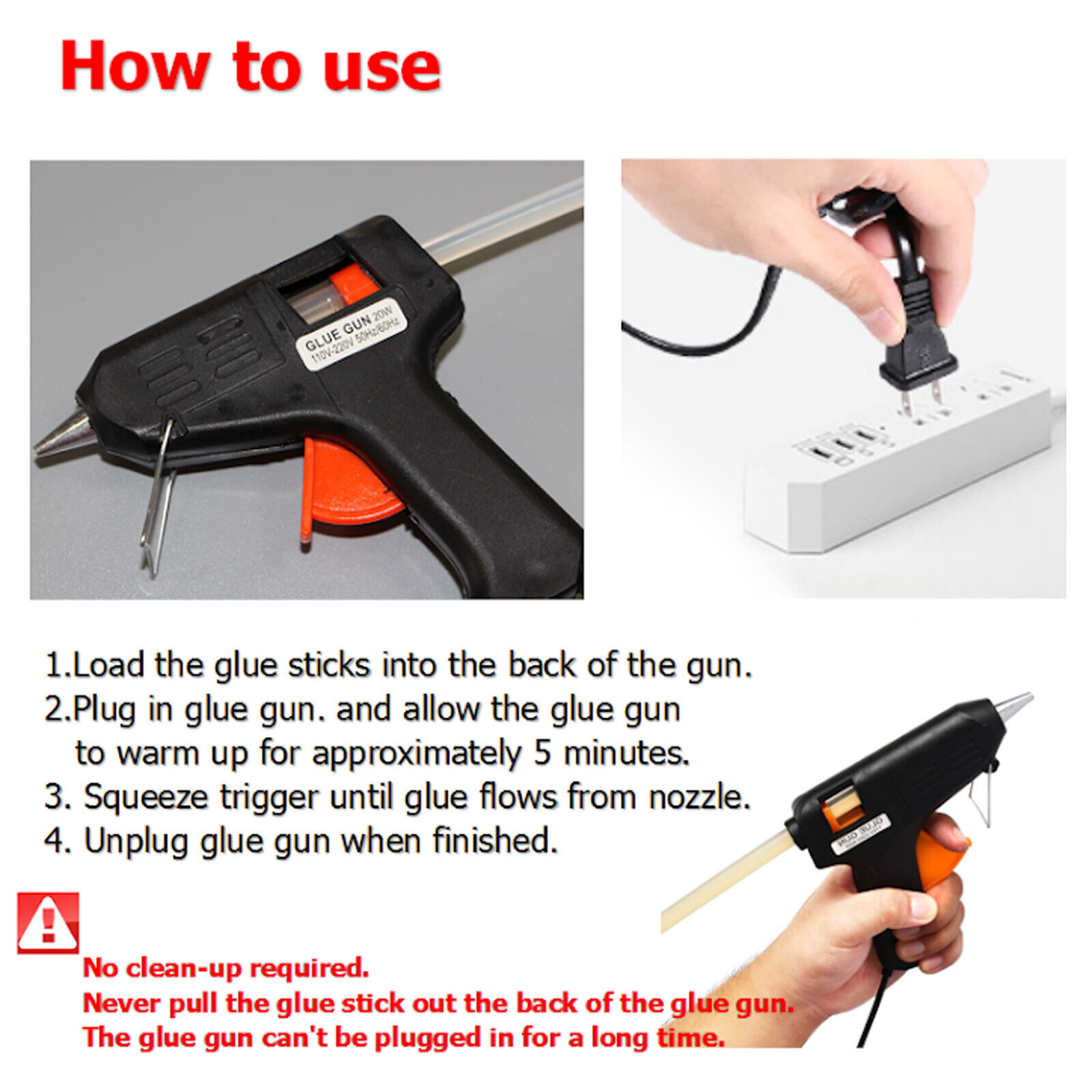 Glue Gun with 60 Mini Clear Glue Sticks Hot Melt 20W for Arts Craft DIY Kit Set