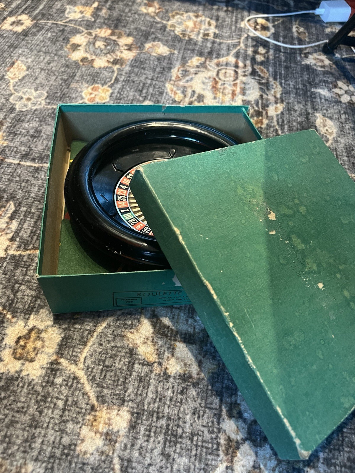 Vintage TONY Roulette Wheel Made In USA Metal Spin Plate Casino Tabletop Game