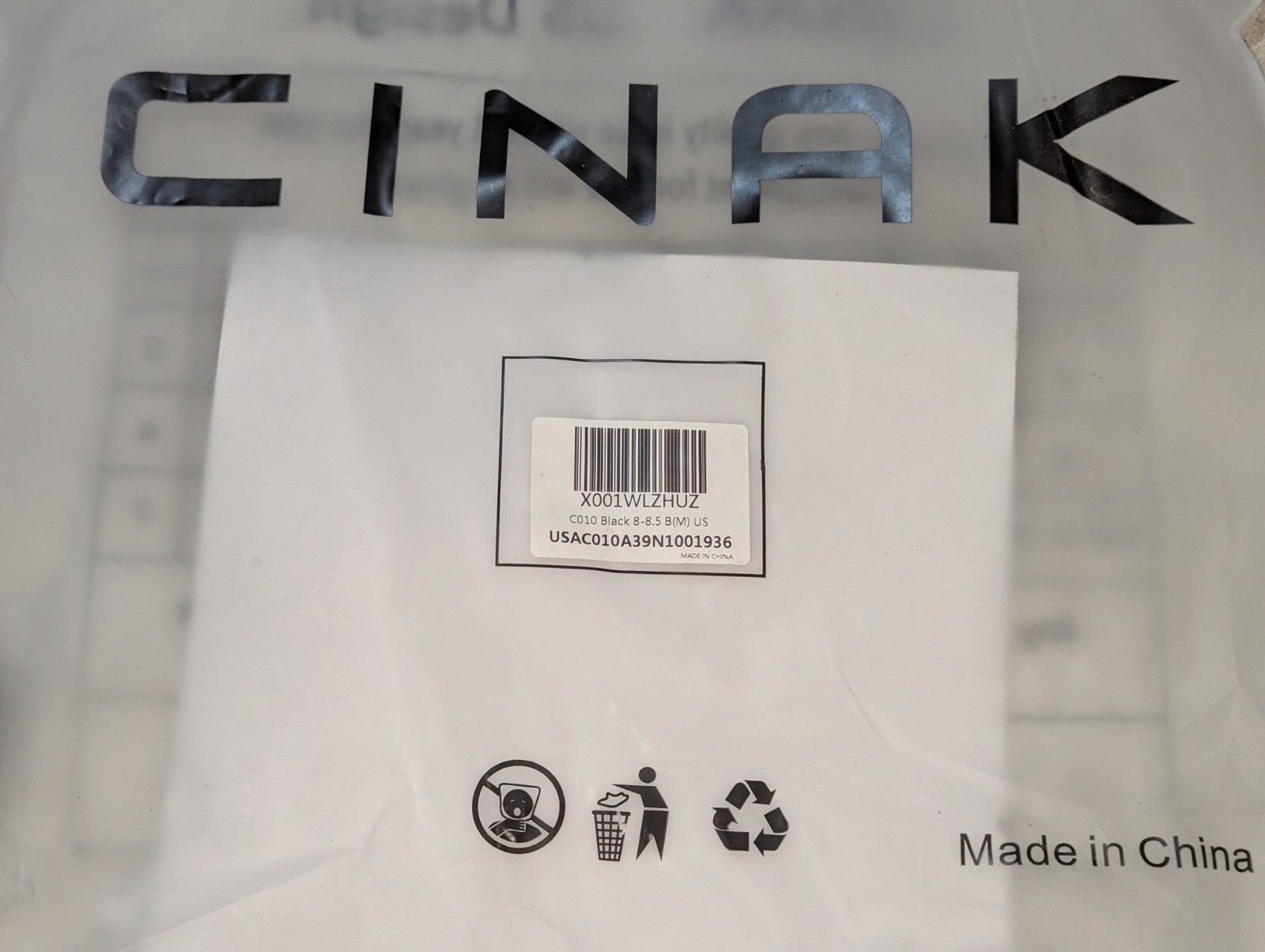 Cinak Women's Size 8 Black Combat Style Boots Zip Compartment