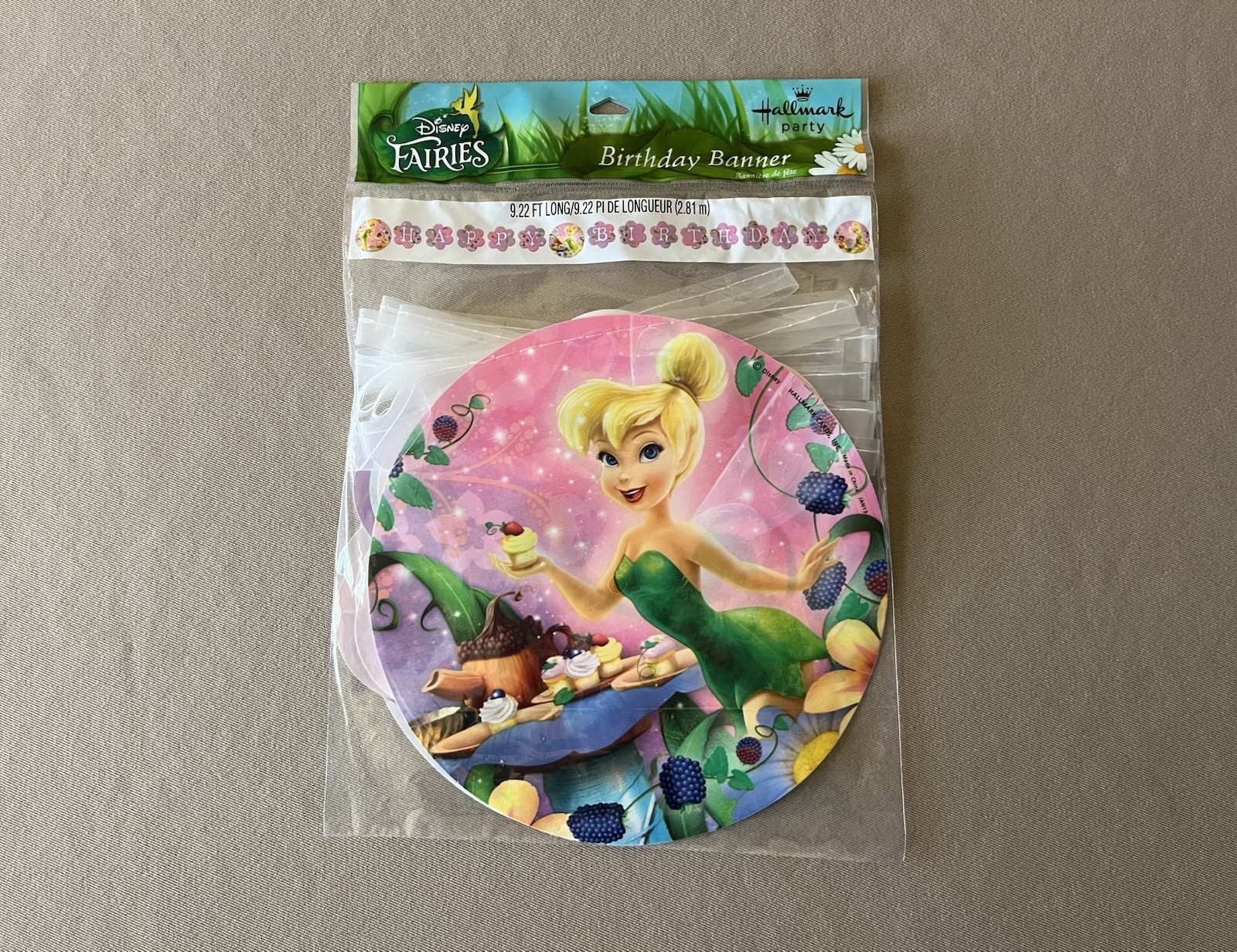 Disney Fairies Tinker Bell Birthday Banner By Hallmark~9.22 Feet Long, Brand New