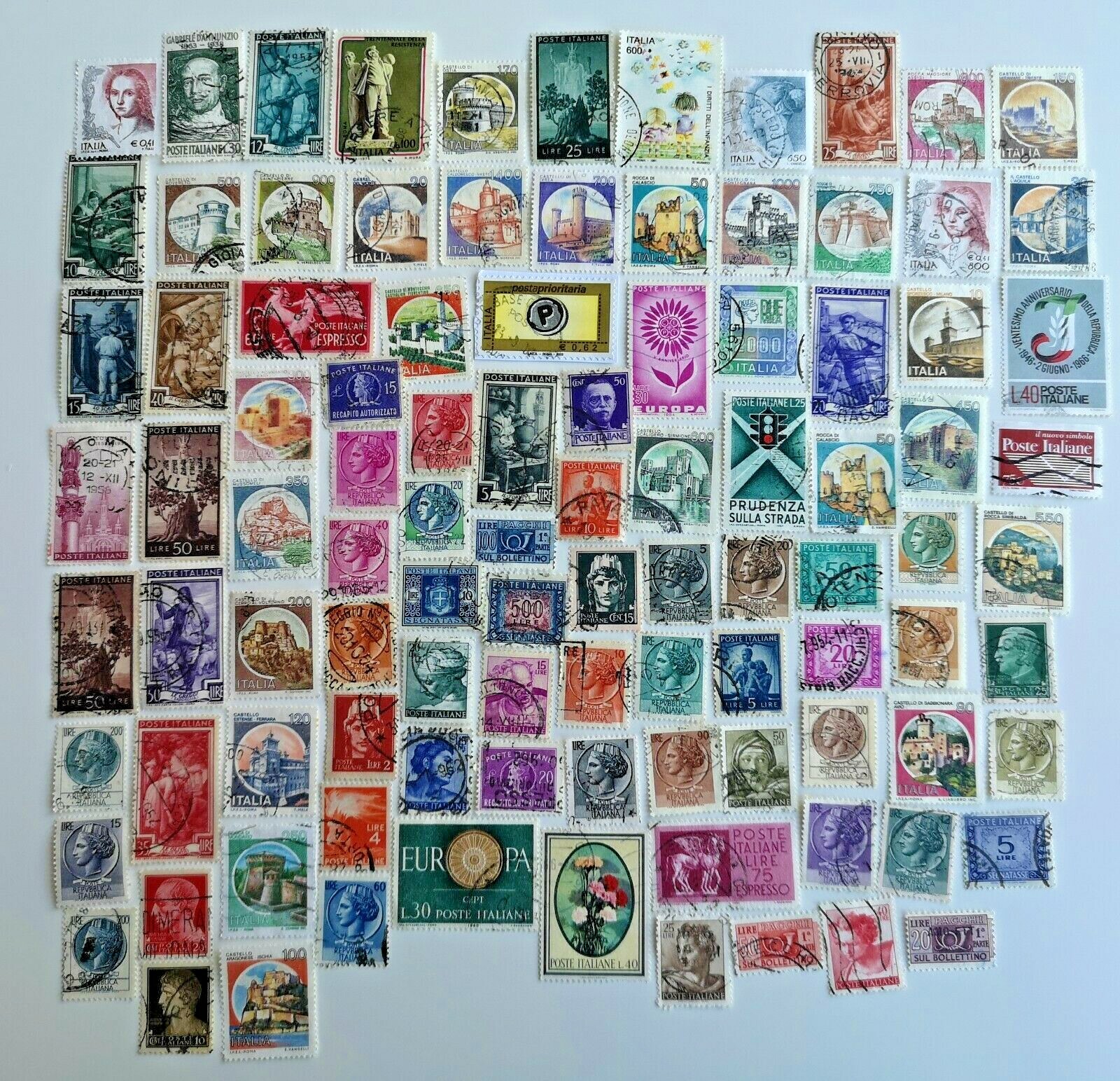 Italy Stamps Collection - 100 to 2000 Different Stamps