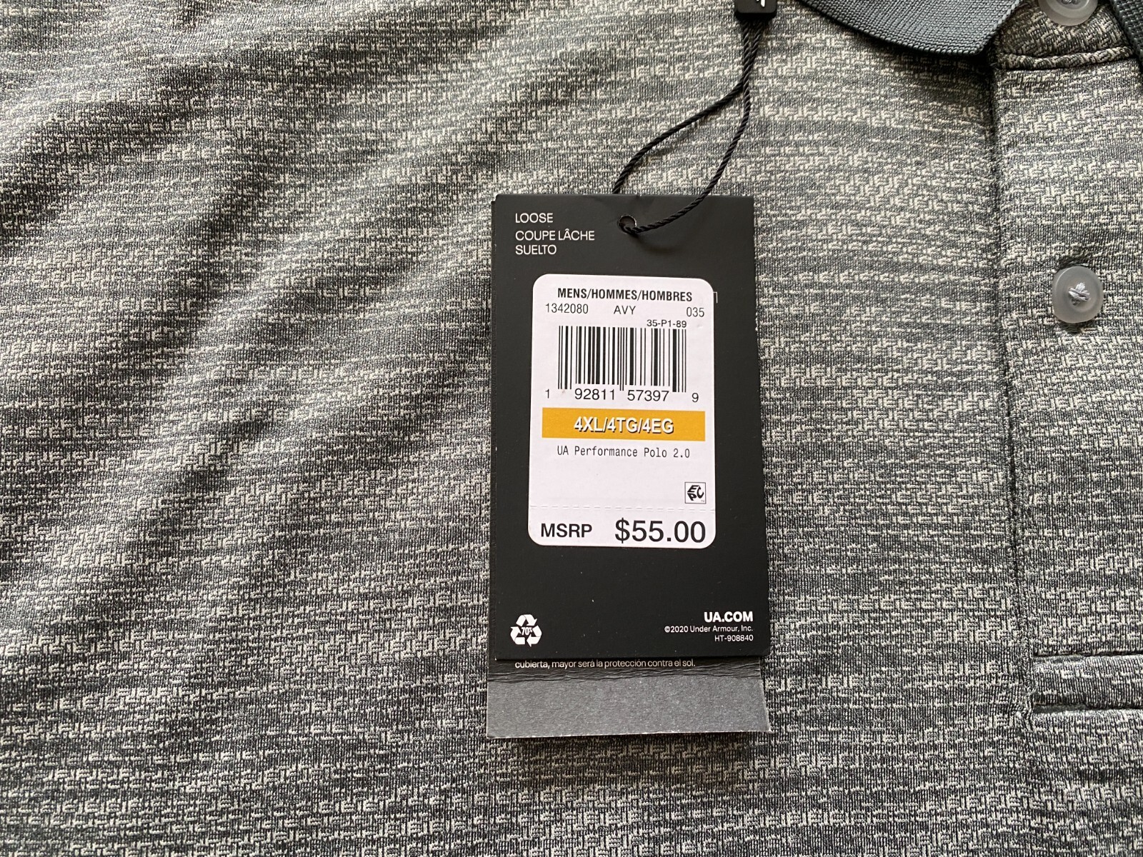 Under Armour Tech golf polo shirt men 4XL 1342080