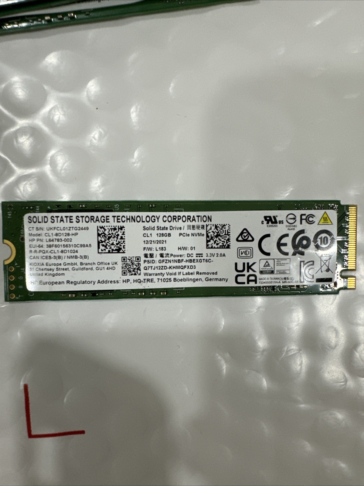 CL1-8D128-HP GENUINE ASUS SSD 128GB CX1500CK CX1500CKA-DH44F tested working