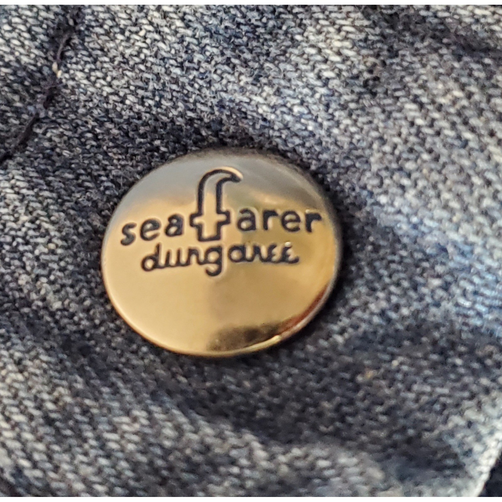 Vintage Navy Seafarer Dungaree Jeans Utility Trousers Bell Bottom Wide Leg 32x29