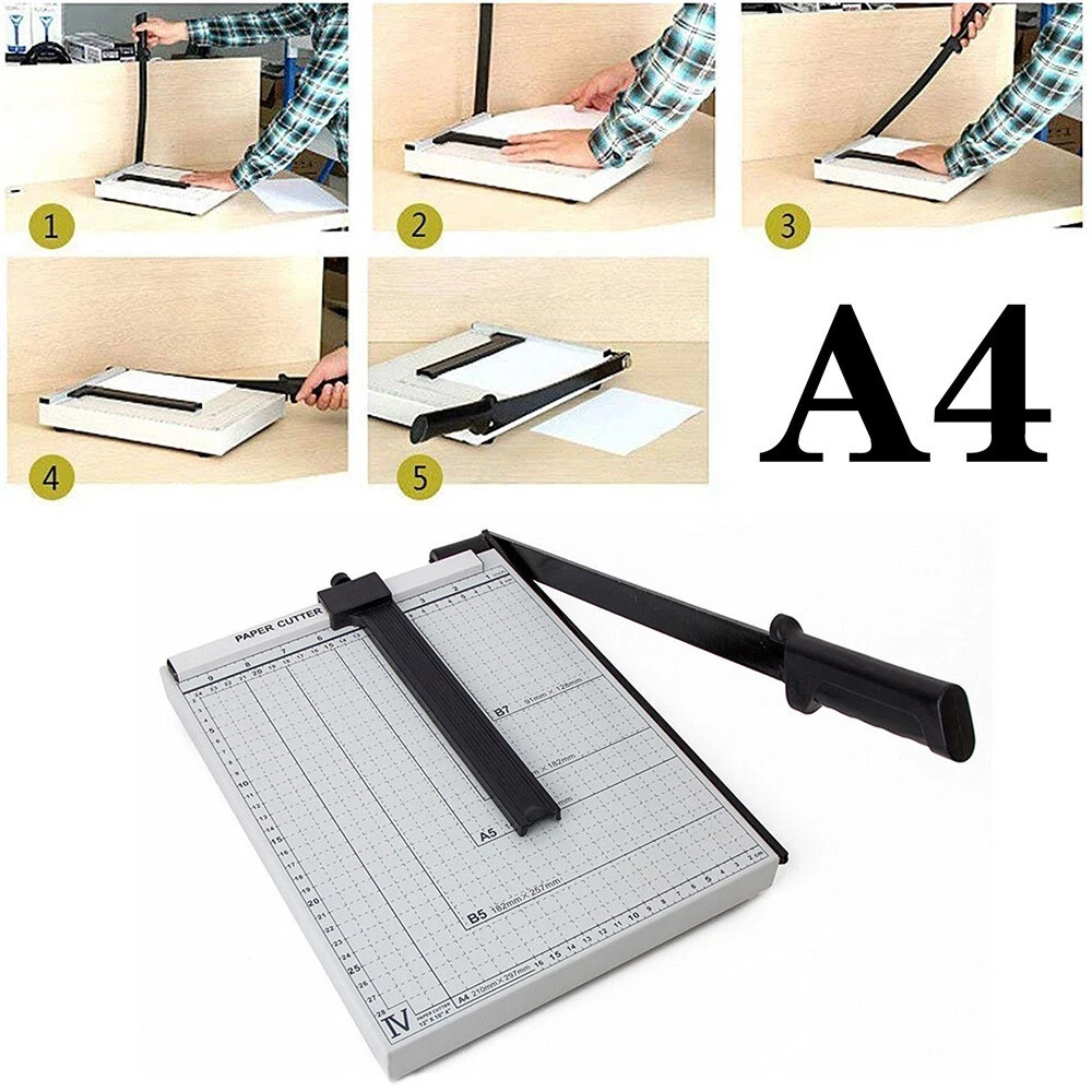 A4 Guillotine Paper Cutter (12" x 10"), Paper Trimmer with Multi Sheet Capacity