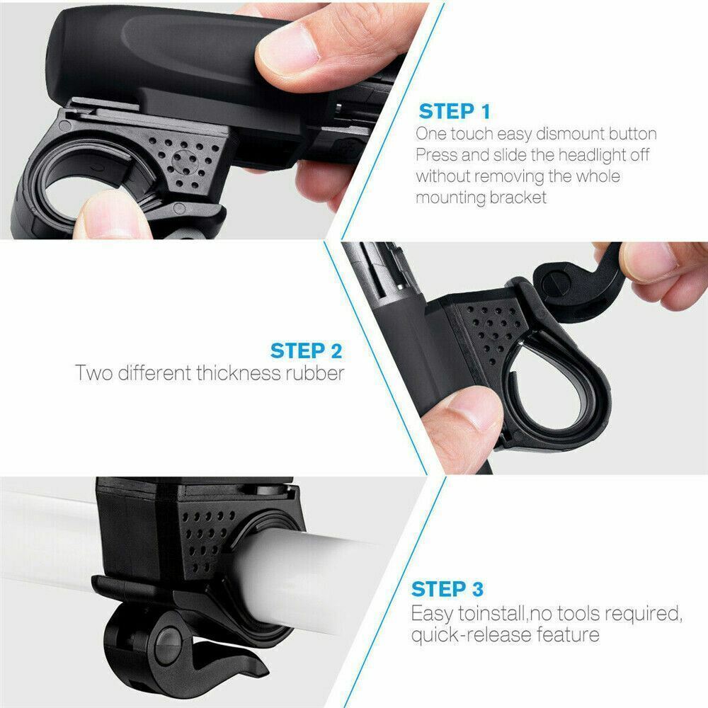 USB Rechargeable Bright LED Bicycle Bike Front Headlight and Rear Tail Light Set