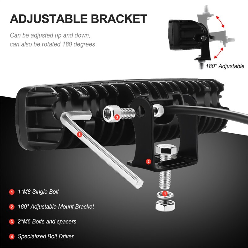 2X 6inch Yellow Amber LED Driving Work Lights Bar Spot Pods Fog Lamp Offroad SUV