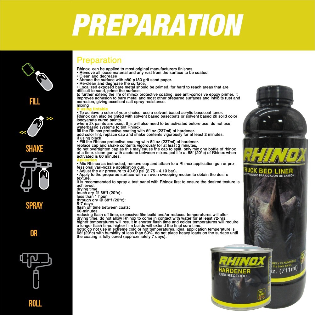 Rhinox Black 2 Gallon Urethane Spray-On Truck Bed Liner Kit with Spray Gun