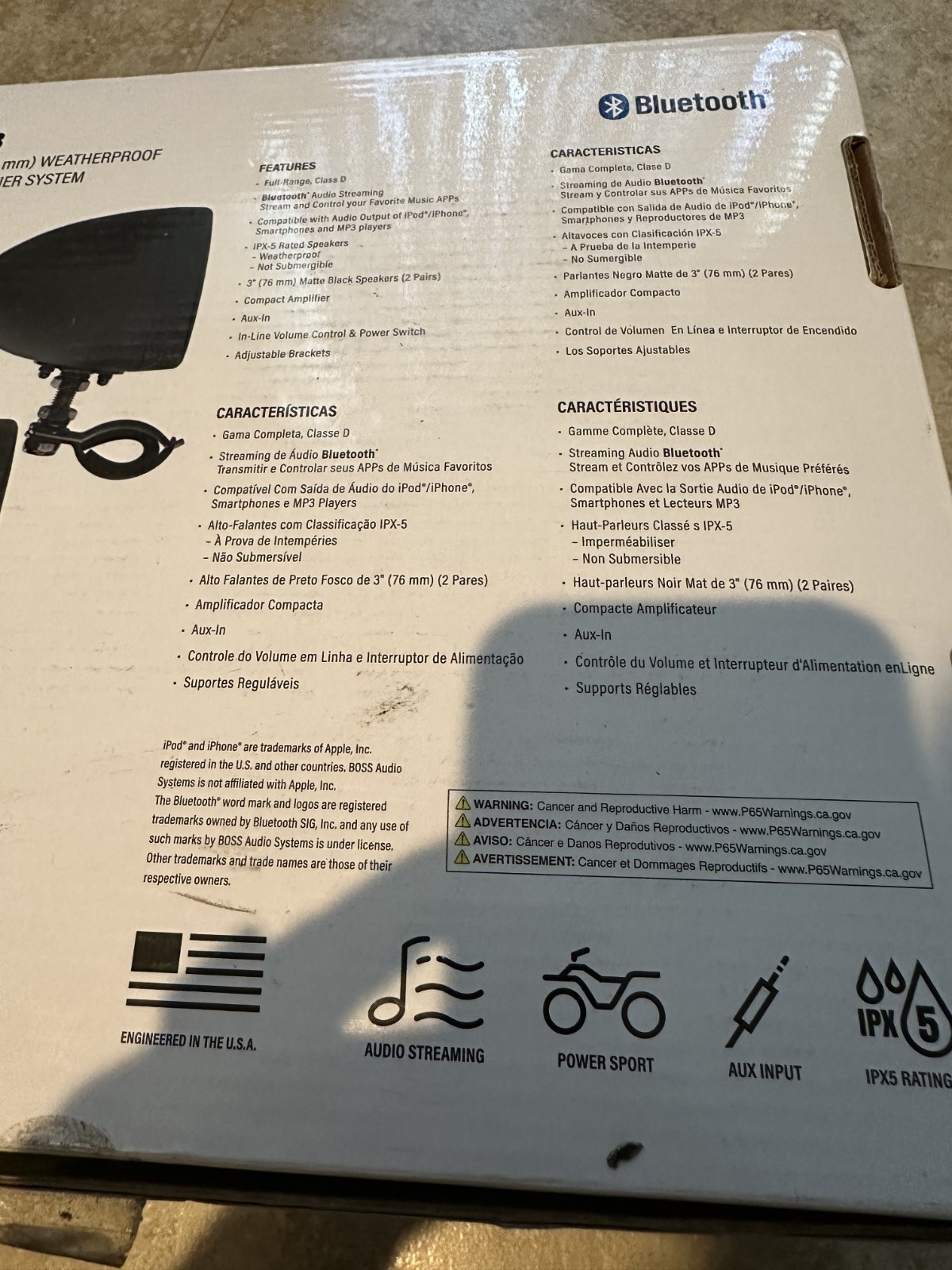 Boss Audio Systems MCBK470B Bluetooth 3" (76mm) Weatherproof Speaker & Amplifier