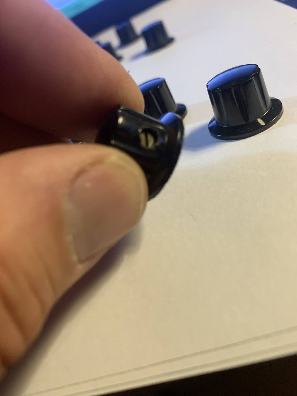 5 New Vintage Black Bakelite 3/4" DAKA-WARE Ribbed Ham Radio Guitar Amp Knobs #2