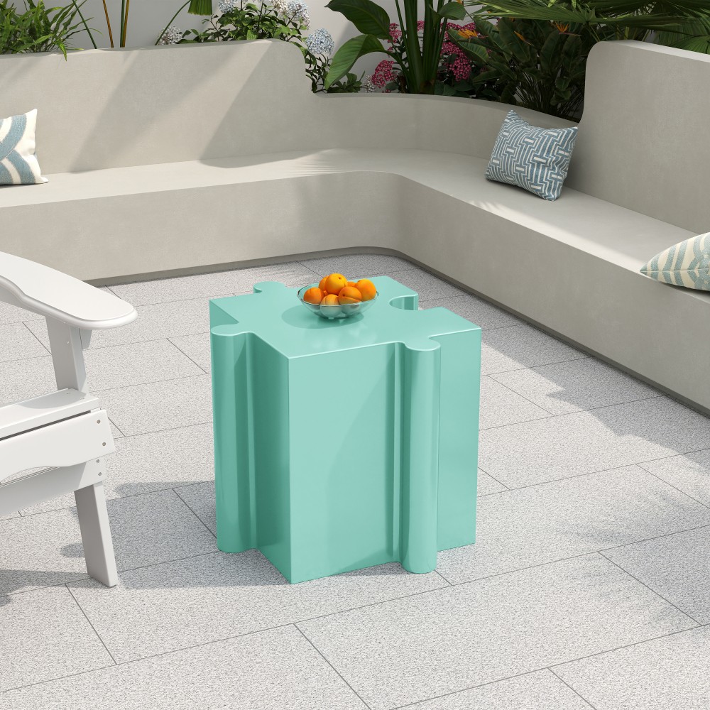 Modular MGO Puzzle Side Table, Light Green Custom Layouts Indoor Outdoor