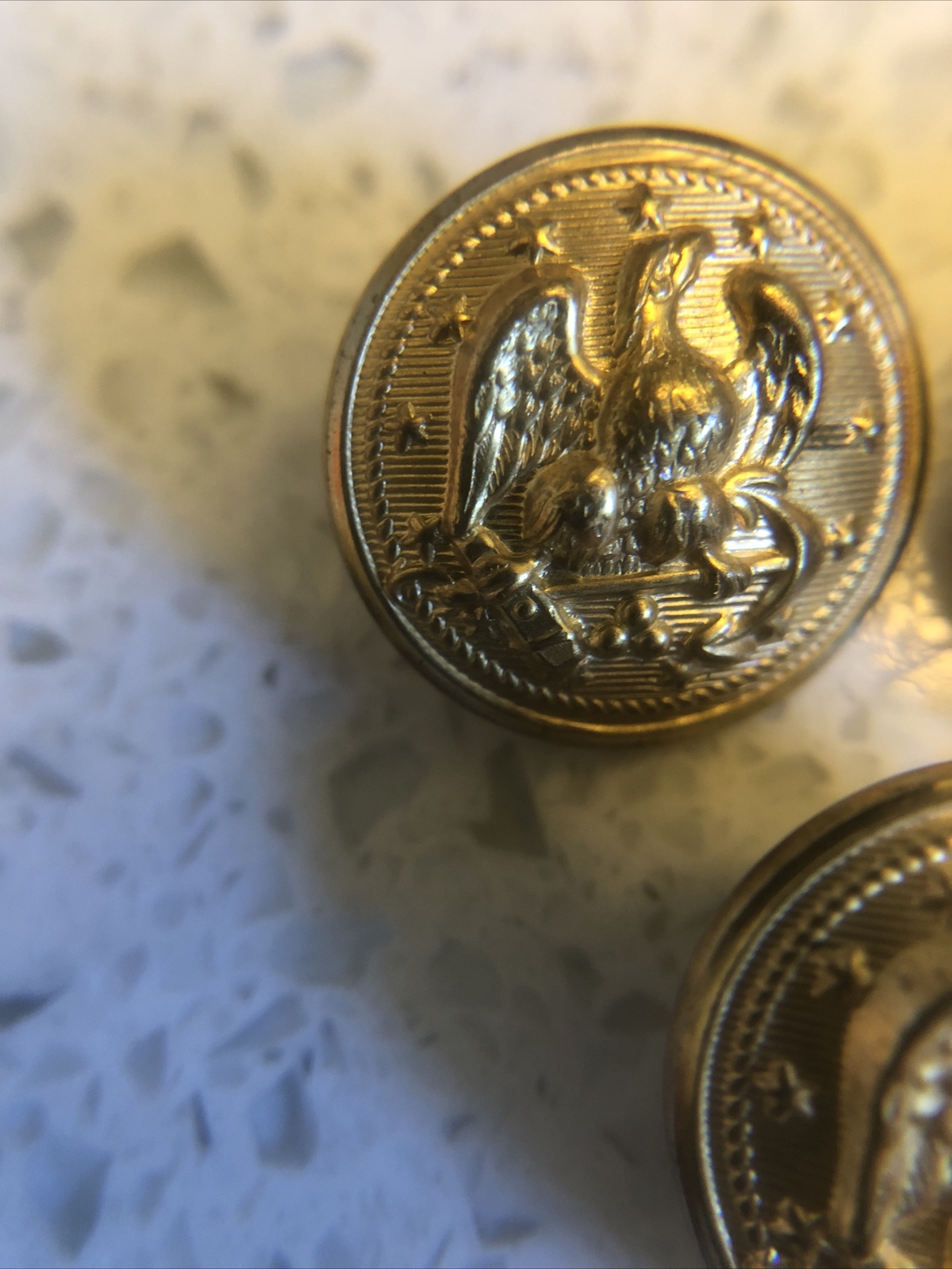 OLD EARLY UNION US NAVY EAGLE UNIFORM COAT BUTTON No Maker Lot Of 3 19 mm