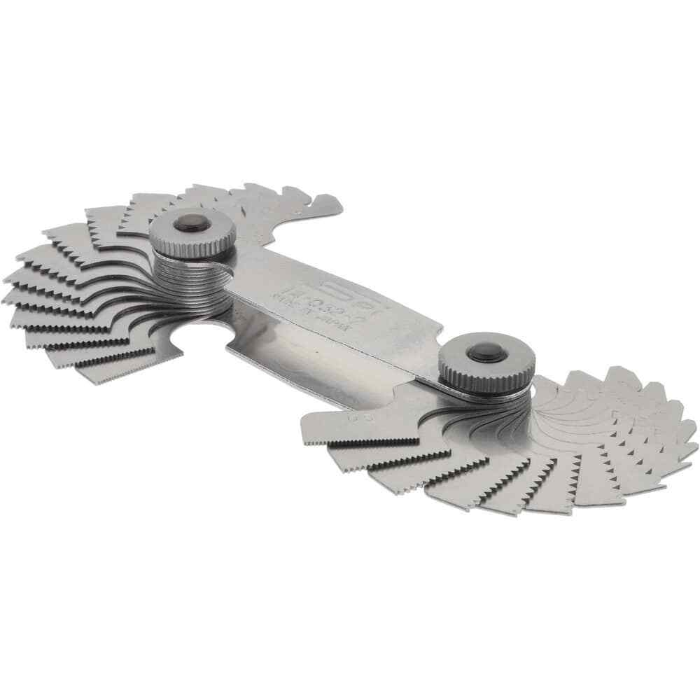SPI 14-032-7 Stainless Steel Screw Pitch Gage: 28-Leaf, 0.5-6mm Pitch, 4-56 TPI
