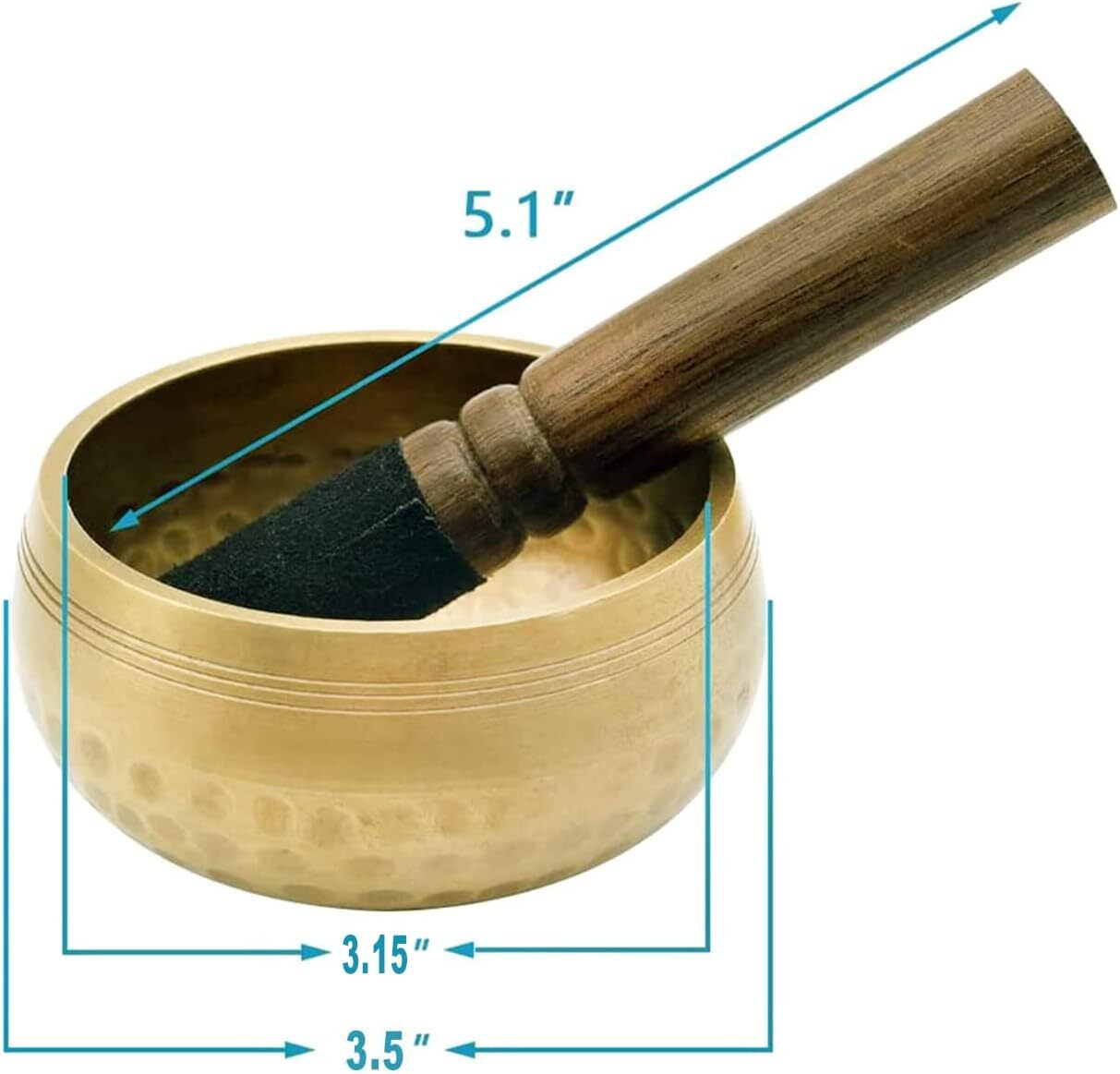 Cuencos Tibetanos De Cuarzo Cuenco De Canto Pequeno Con Mazo y Cojín Tibetan New