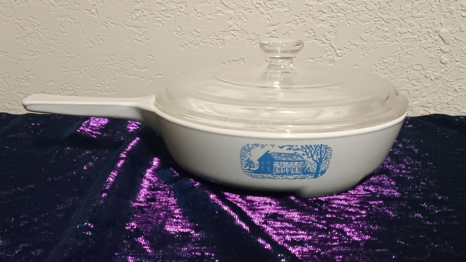 Corning Ware microwave browning skillet Blue Colonial Home Amana Radaranger EUC