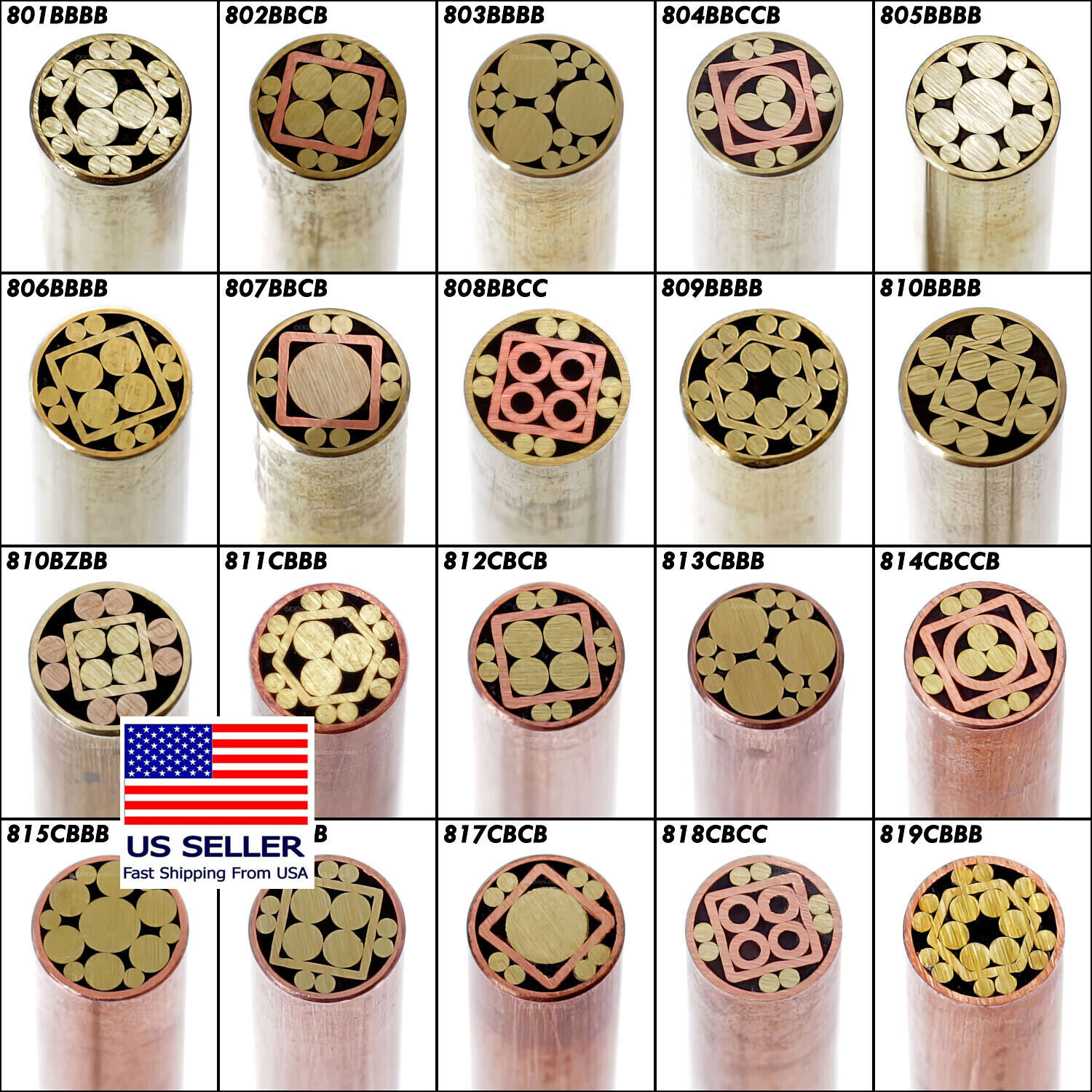 Mosaic Pins - (0.250 (1/4) Inch Diameter) - (101 Different Rod Options)