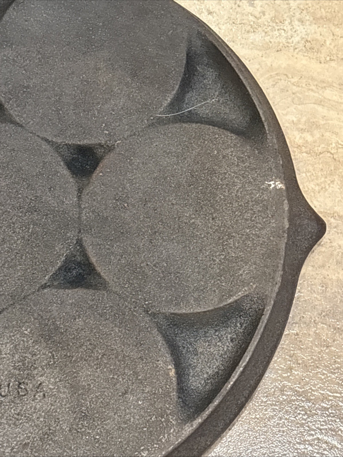 Vintage Unbranded Cast Iron Pancake Plett Pan - Marked Made In USA